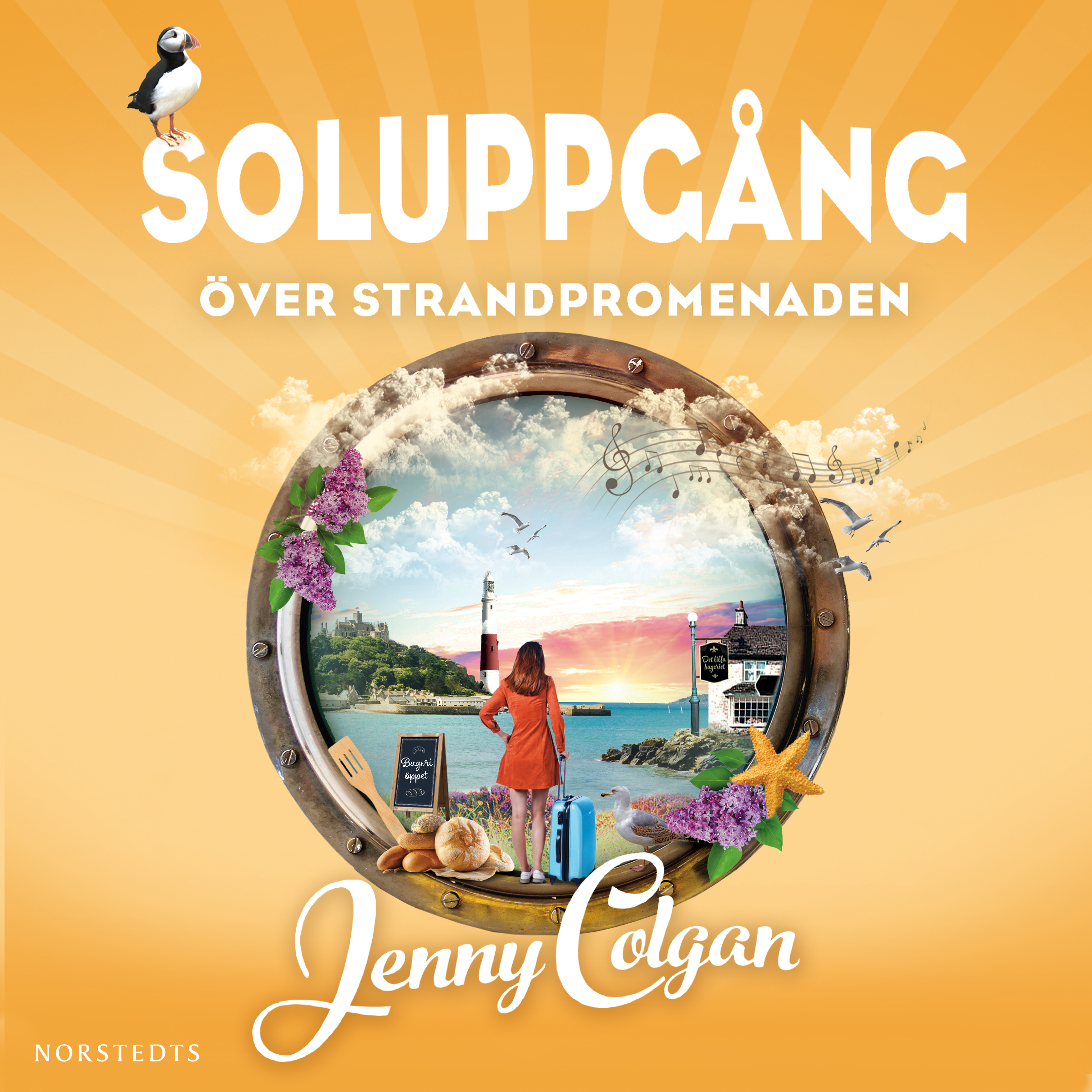 Soluppgång över strandpromenaden