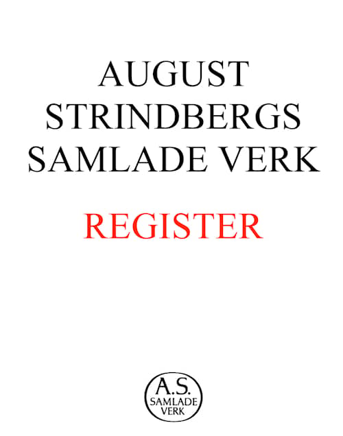 August Strindbergs Samlade Verk Register